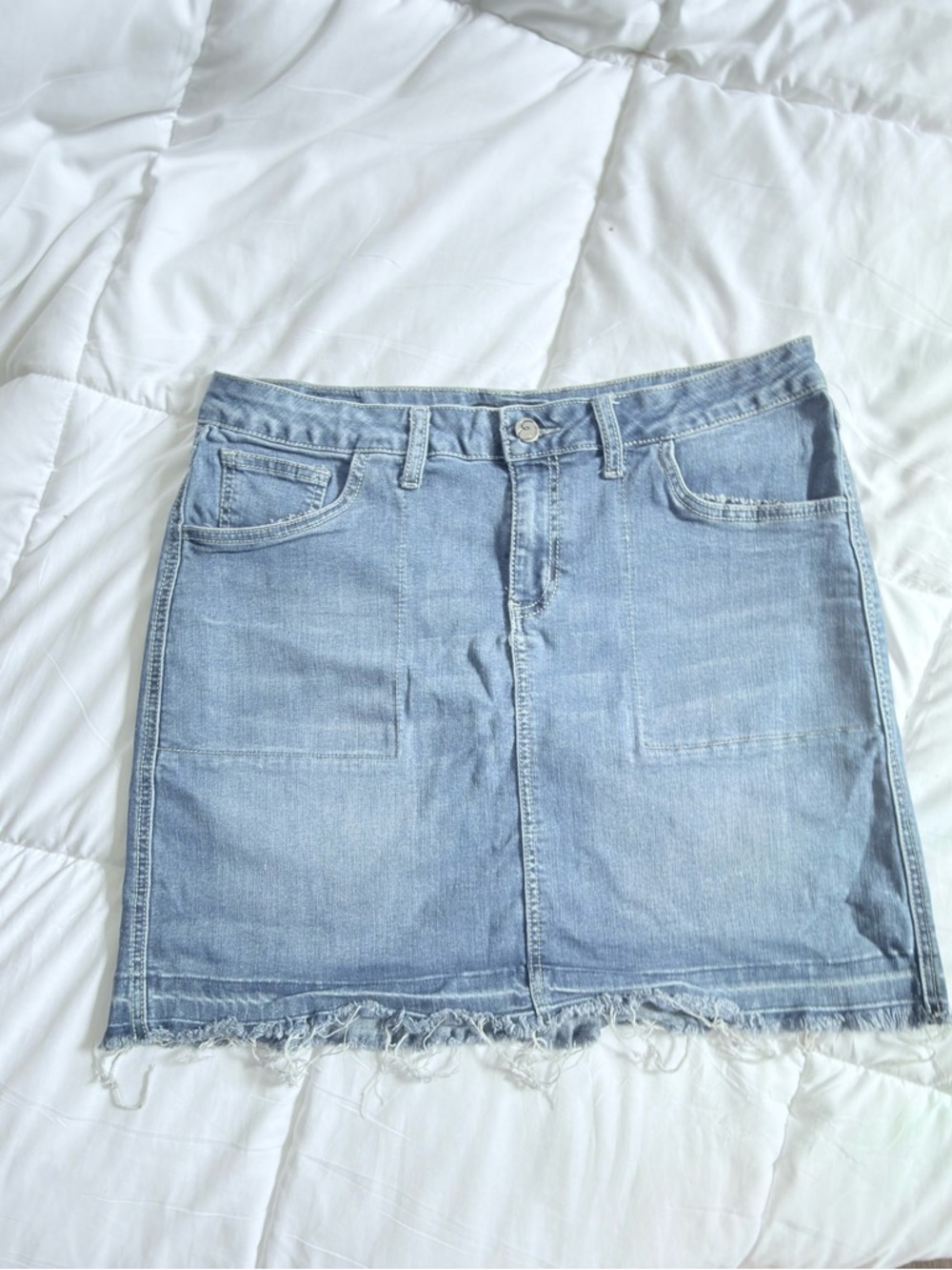 frayed jean skirt